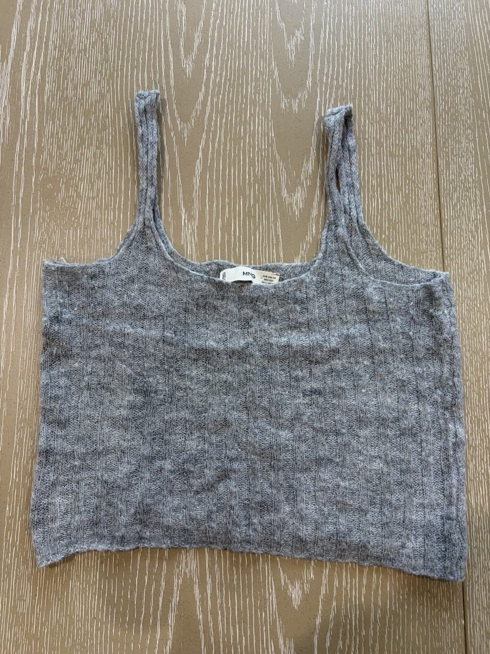 MNG Mango Gray Wool Crop Tank To Women Size XS